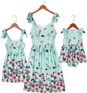 🌸 mumetaz mommy and me dresses - floral print bowknot chiffon dress with sweet shoulder-straps logo