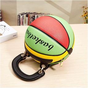 img 1 attached to 😍 Stylish Women Basketball Purse: Girls Round Handbag with Adjustable Strap - Shoulder Cross Body PU Messenger Bag