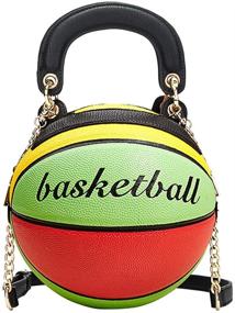 img 4 attached to 😍 Stylish Women Basketball Purse: Girls Round Handbag with Adjustable Strap - Shoulder Cross Body PU Messenger Bag