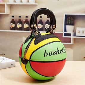 img 2 attached to 😍 Stylish Women Basketball Purse: Girls Round Handbag with Adjustable Strap - Shoulder Cross Body PU Messenger Bag