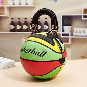 img 3 attached to 😍 Stylish Women Basketball Purse: Girls Round Handbag with Adjustable Strap - Shoulder Cross Body PU Messenger Bag