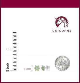 img 2 attached to UNICORNJ Sterling Silver 925 Simulated Birthstone Flower Post Stud Earrings for Girls - 6 Petal Design