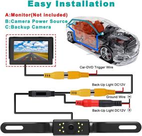 img 3 attached to 🚗 🎥 Камера заднего вида для автомобиля "Ultimate Car Rear View Backup Camera": высококачественная камера для автомобилей с установкой на номерной знак, подходит для пикапов, фургонов, внедорожников, прицепов и легковых автомобилей.