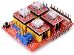 img 3 attached to 🔴 Kuman CNC Shield Expansion Board V3.0 + Uno R3 Board + A4988 Stepper Motor Driver with Heatsink for Arduino Kits K75 (CNC Shield + Uno R3 + Stepper Motor) (K75-CNC-UK), Red Blue