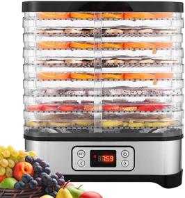 img 4 attached to 🍽️ Powerful 8-Tray Food Dehydrator with Digital Timer and Temperature Control - Perfect for Jerky, Fruits, Meats, and Veggies! BPA Free - 400 Watt