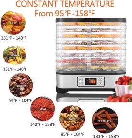 img 3 attached to 🍽️ Powerful 8-Tray Food Dehydrator with Digital Timer and Temperature Control - Perfect for Jerky, Fruits, Meats, and Veggies! BPA Free - 400 Watt