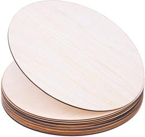 img 4 attached to 🔲 12 Pack of 12 Inch Unfinished Wood Circles for Crafts, Audab Wooden Cutouts for Door Hanger, Door Design, and Wood Burning Projects