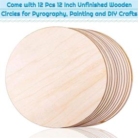 img 3 attached to 🔲 12 Pack of 12 Inch Unfinished Wood Circles for Crafts, Audab Wooden Cutouts for Door Hanger, Door Design, and Wood Burning Projects