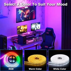 img 1 attached to 📺 Enhance your Smart TV Experience with Dailytop's 16.4ft RGBIC WiFi LED Backlight Strip - Alexa & Google Assistant Compatible, App Control, Music Sync - Waterproof & Dimmable for Room, Bedroom, Kitchen