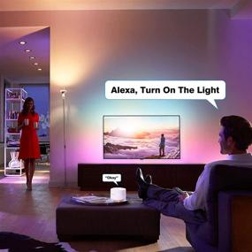 img 3 attached to 📺 Enhance your Smart TV Experience with Dailytop's 16.4ft RGBIC WiFi LED Backlight Strip - Alexa & Google Assistant Compatible, App Control, Music Sync - Waterproof & Dimmable for Room, Bedroom, Kitchen