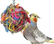 🦜 sweet feet and beak super shredder ball - bird cage accessories for engaging bird foraging - safe, easy installation bird foraging toys, treats, and parrot toys logo
