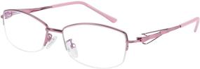 img 3 attached to WANWAN Half Frame Blue Light Blocking Reading Glasses: Stylish & Lightweight Alloy Semi-Rimless Readers for Women