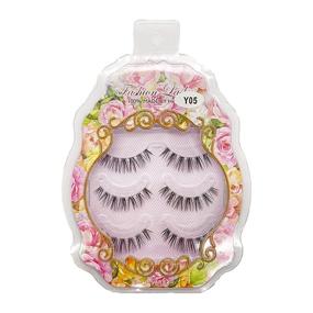 img 1 attached to 👁️ Natural Look Soft Lashes - Lightweight and Reusable False Eyelashes with Cartoon Anime Eyes, 3 Pairs (House Lashes)