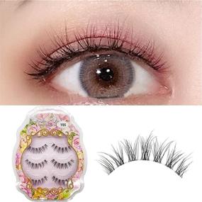 img 4 attached to 👁️ Natural Look Soft Lashes - Lightweight and Reusable False Eyelashes with Cartoon Anime Eyes, 3 Pairs (House Lashes)