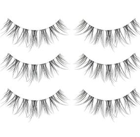 img 3 attached to 👁️ Natural Look Soft Lashes - Lightweight and Reusable False Eyelashes with Cartoon Anime Eyes, 3 Pairs (House Lashes)