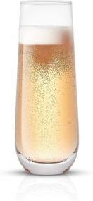 img 3 attached to 🥂 JoyJolt Milo Stemless Champagne Flutes Set of 8 - Crystal Glasses for Prosecco, Cocktails, and More - 9.4oz Champagne Glasses - Mimosa Glassware, Water Glasses, Highball Glass, and Barware Set