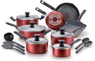 набор посуды t-fal red initiative nonstick inside, подходящая для посудомоечных машин, 18 предметов. логотип