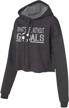 without cropped hoodie athletic charcoal logo