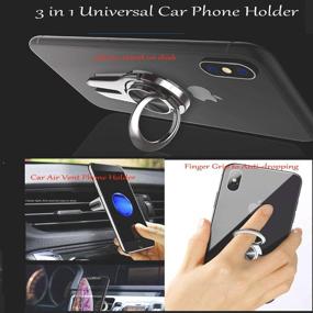 img 2 attached to 📱 Alllink Mobile Phone Holder: Enhance Your Car Vent with 3-in-1 Smartphone Mount, Ring Holder, Stand, Grip & Kickstand in Vibrant Red