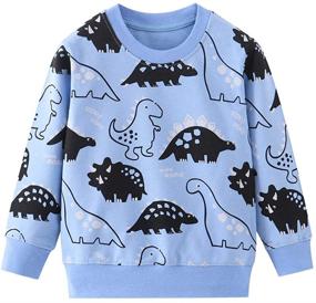 img 4 attached to EULLA Boys' Dinosaur Blue Elephant Pullover Sweatshirts - Optimized for SEO