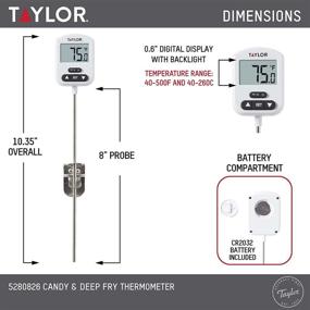 img 2 attached to 🍭 Taylor Precision Candy and Deep Fry Thermometer, 0.75" Display, White