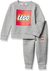 img 4 attached to 🏃 Heather Boys' Sleeve Jogger 2 Piece Outfit: Stylish Clothing Set for Comfortable Jogging