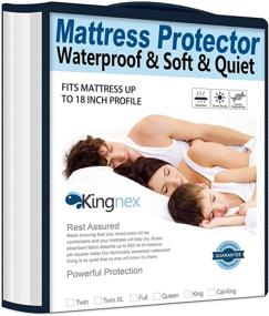 img 4 attached to 🛏️ Kingnex Waterproof Bamboo Jersey Mattress Protector for College Twin XL - Ultra Soft Noiseless Smooth Top Extra Long Twin Fitted Cover with Deep Pocket