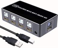 wavel 4k ultra hd kvm switcher - hdmi kvm switch usb 4 port 4k, разделение стабильного usb hdmi для мыши, клавиатуры, хаба 4 порта. логотип