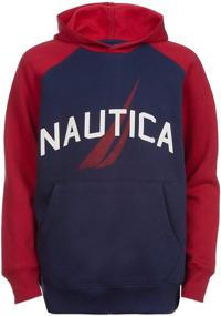 img 1 attached to 👕 Одежда для мальчиков Nautica: Активный двухцветный флисовый толстовка с капюшоном в минеральном цвете.