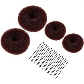 img 4 attached to 🍩 MORGLES Donut Bun Maker Set: Create Stylish Hair Ring Buns with 4PCS Donut Buns & 10PCS Black Hair Pins