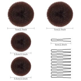 img 3 attached to 🍩 MORGLES Donut Bun Maker Set: Create Stylish Hair Ring Buns with 4PCS Donut Buns & 10PCS Black Hair Pins