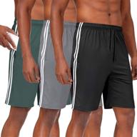 men's 3-pack basketball shorts with pocket - runhit running workout soccer athletic gym shorts (9 inch) логотип