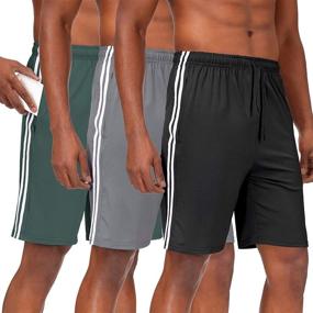 img 4 attached to Men's 3-Pack Basketball Shorts with Pocket - Runhit Running Workout Soccer Athletic Gym Shorts (9 inch)