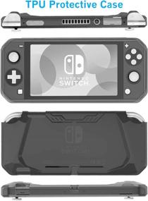 img 2 attached to HEYSTOP Nintendo Switch Lite Case - Soft TPU Protective Cover with Tempered Glass Screen Protector and Thumb Stick Caps (Gray)