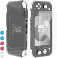 heystop nintendo switch lite case - soft tpu protective cover with tempered glass screen protector and thumb stick caps (gray) logo