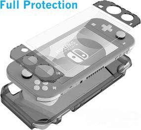 img 3 attached to HEYSTOP Nintendo Switch Lite Case - Soft TPU Protective Cover with Tempered Glass Screen Protector and Thumb Stick Caps (Gray)