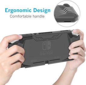 img 1 attached to HEYSTOP Nintendo Switch Lite Case - Soft TPU Protective Cover with Tempered Glass Screen Protector and Thumb Stick Caps (Gray)