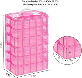 img 3 attached to SGHUO 6-Tier Stackable Storage Container with 60 Compartments for Crafts, Legos, Barbies, Fuse Beads, Washi Tapes, Christmas Decor - Plastic Craft Storage Container with Adjustable Dividers