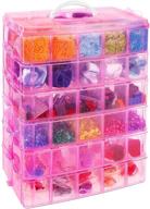 sghuo 6-tier stackable storage container with 60 compartments for crafts, legos, barbies, fuse beads, washi tapes, christmas decor - plastic craft storage container with adjustable dividers logo