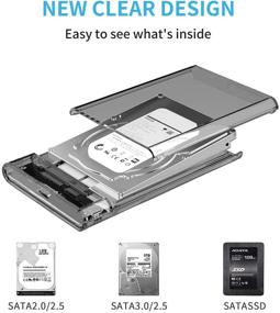 img 2 attached to 💿 Прозрачный корпус для жесткого диска SATA 2.5" до USB C 3.1 Gen2 10Gbps | Поддерживает до 6TB | Адаптер UASP | Совместим с HDD/SSD 7/9.5мм