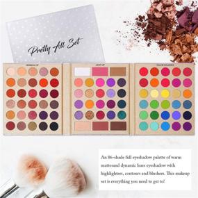 img 3 attached to 🎨 UCANBE Pretty All Set Eyeshadow Palette: Pro 86 Colors Makeup Kit for Holiday Gift Set- Matte Shimmer Eye Shadows, Highlighters, Contour, Blush Powder, All In One Makeup Palette