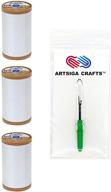 🧵 coats & clark sewing thread machine quilting pure egyptian cotton thread 350 yards (3-pack) white bundle with bonus seam ripper logo