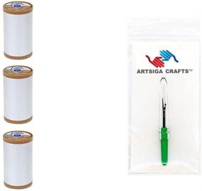 img 1 attached to 🧵 Coats & Clark Sewing Thread Machine Quilting Pure Egyptian Cotton Thread 350 Yards (3-Pack) White Bundle with Bonus Seam Ripper