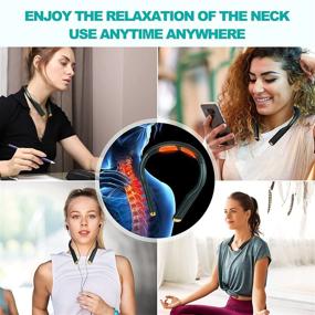 img 1 attached to 🔌 Rechargeable Cordless Electric Pulse Neck Massager with Heat - 5 Modes, 16 Levels - Portable Neck Massager for Pain Relief - Relaxation Gift for Men and Women