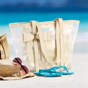 img 3 attached to 👜 Versatile Women's Clear Tote Bags - Multi-Use Shoulder Bag, Handbag, Beach Bag, Shopping Bag, Work Bag