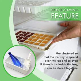 img 3 attached to 🧊 JYTEE Ice Cube Bin Scoop Trays - Convenient Freezer Box for Shelves, Pantry, and Portable Use