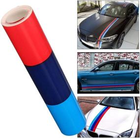img 3 attached to 🚘 BMW M Color Stripes Decal Sticker Set - 6"x100" for BMW Hood, Front & Rear Bumpers, Side Fenders