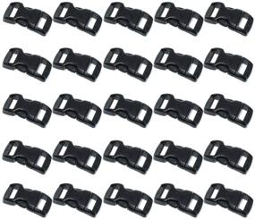 img 4 attached to 🌈 120 Pack of 3/8 Inch Black Plastic Side Release Buckles for Paracord Bracelets