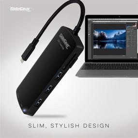 img 1 attached to 💻 SideGear Pro USB C Hub with Power Delivery, 4K HDMI & USB 3.0 Ports - Compatible with MacBook Pro 2016-2020 - Black