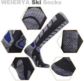 img 2 attached to 🧦 Stay Warm and Comfortable on the Slopes: WEIERYA Ski Socks 2 Pairs Pack for Skiing, Snowboarding, and Outdoor Sports